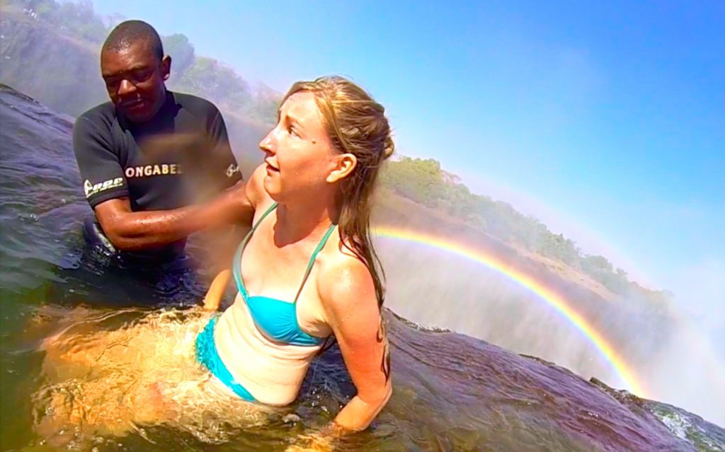 Scared in Devil's Pool Victoria Falls