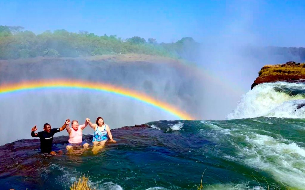 Older people in Devil's Pool Victoria Falls