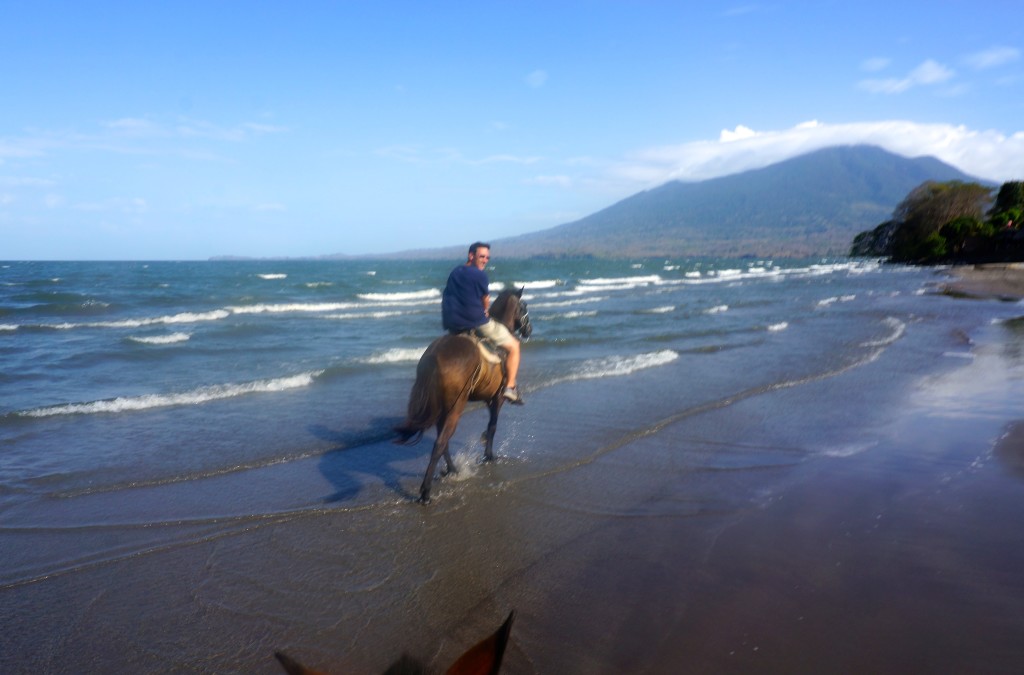 Horseback riding beach Ometepe Nicaragua