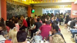 World cup in Madrid pub