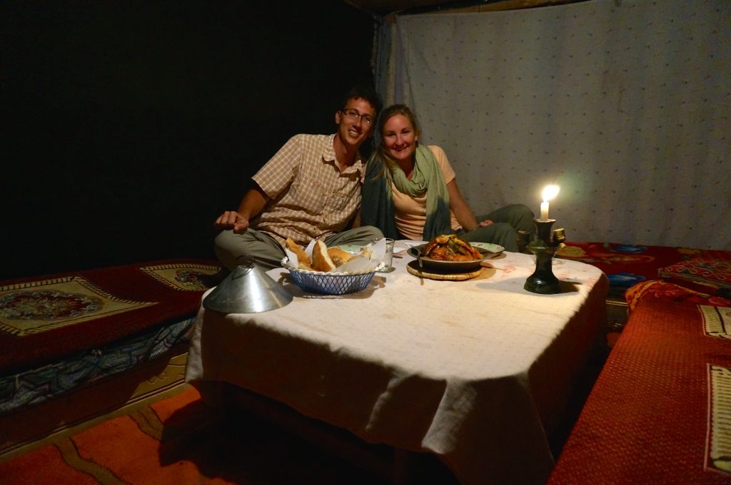 Dinner in tent the sahara desert