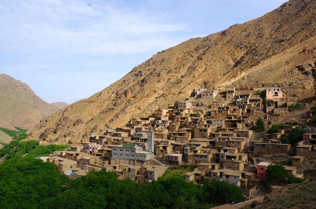 berber village in atlas mountains in the Imlil Valley