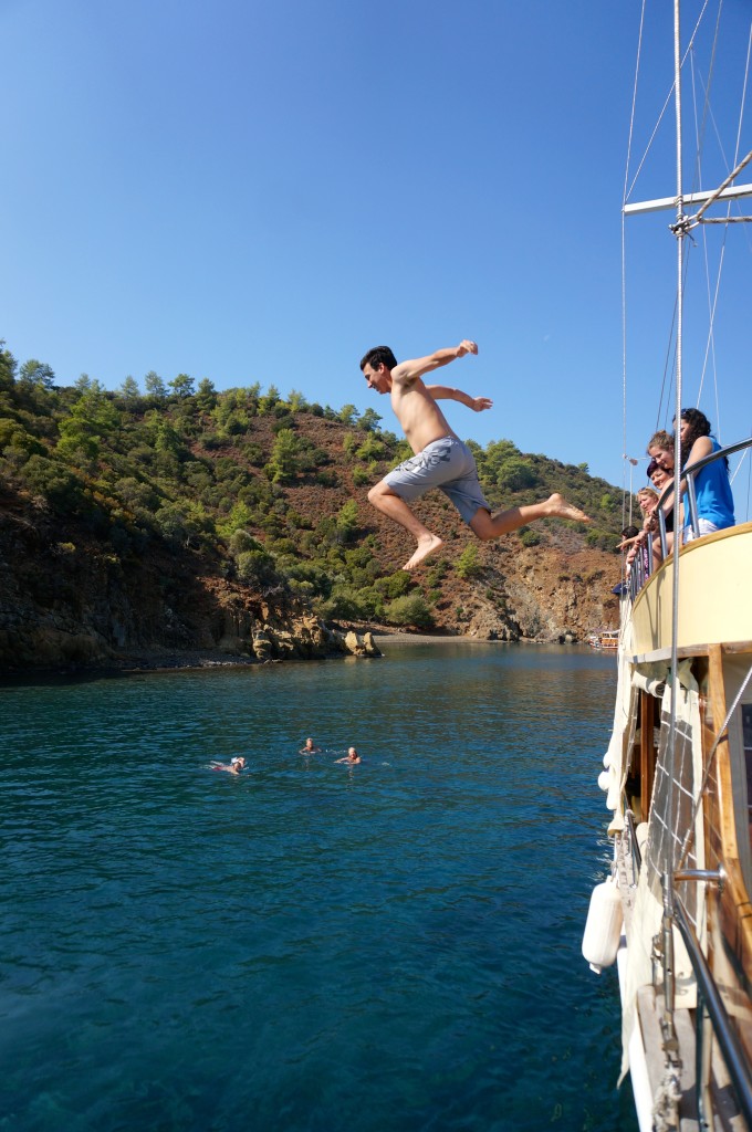 jumping off boat