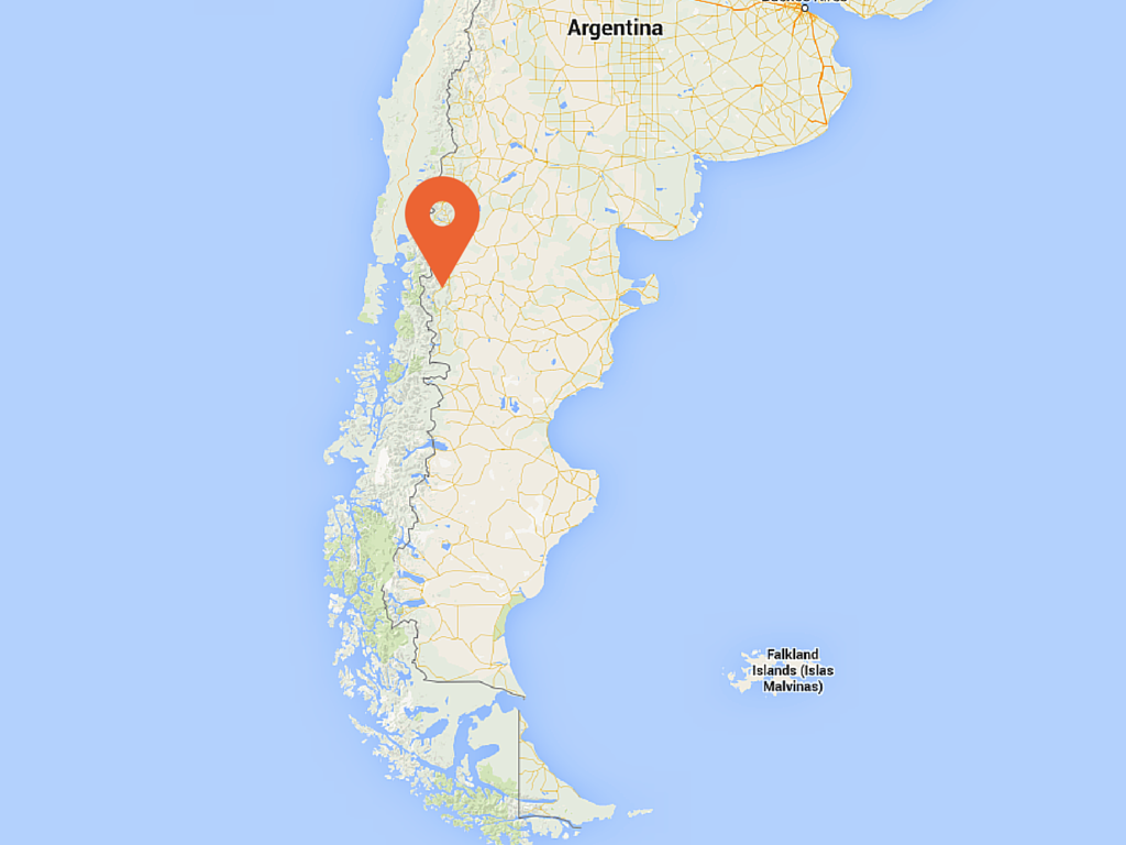 Map of Argentina with location of Puerto Patriada and Lago Epuyen
