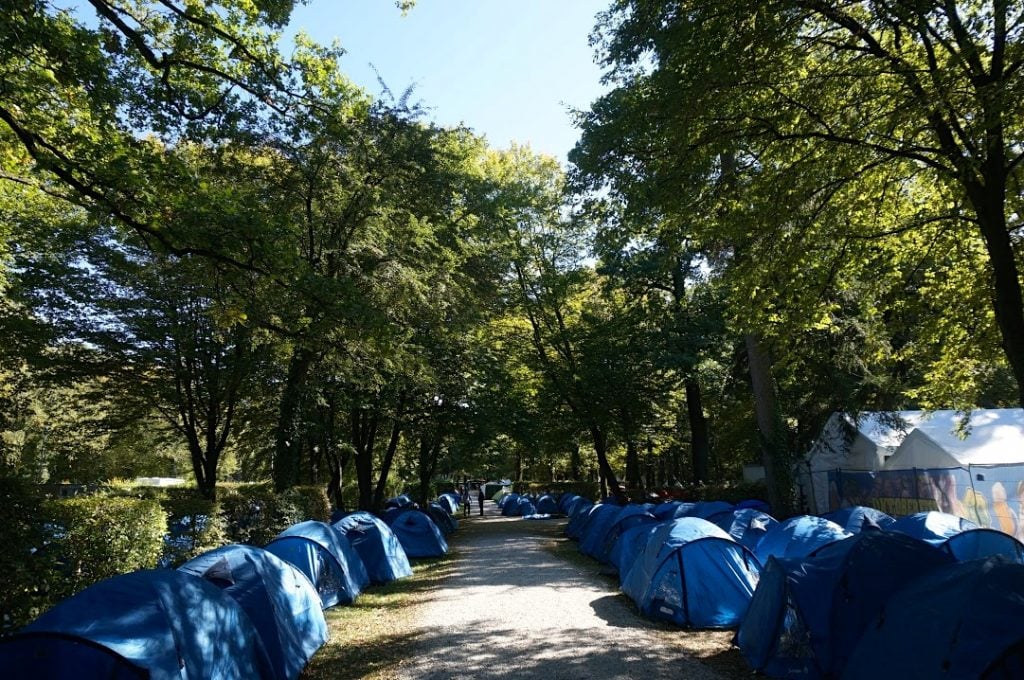 Tents at Stoke Travel Oktoberfest camping which we give a good review