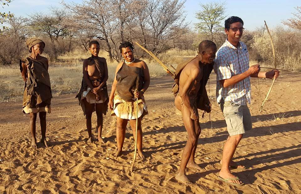 Visiting San People of Kalahari Desert during Oasis Overland Coast to Coast trip
