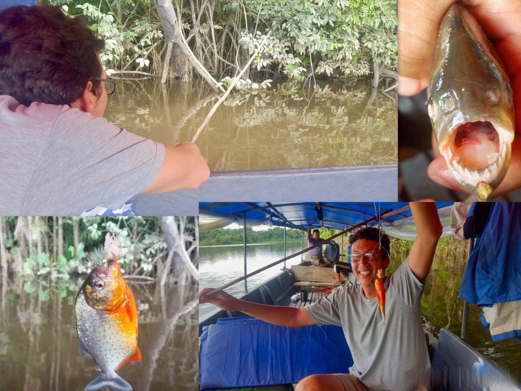 piranha fishing in Yasuni National Park Ecuador