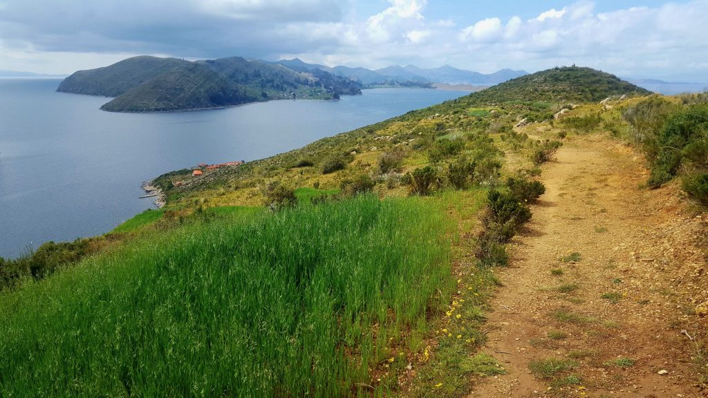 Isla del Sol hiking trail as there are no roads or cars on the island