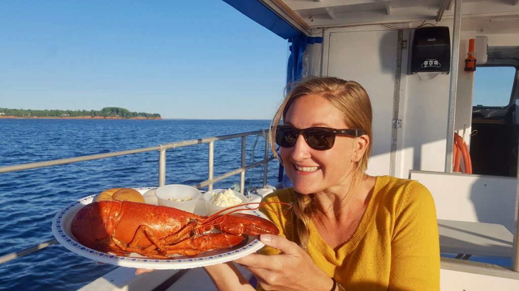 Lobster meal during PEI floating lobster boil