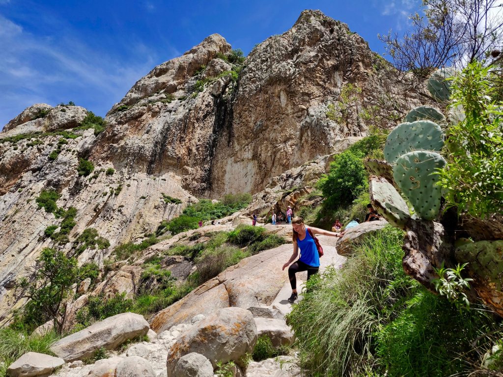 hiking and climbing Pena de Bernal Queretaro Mexico