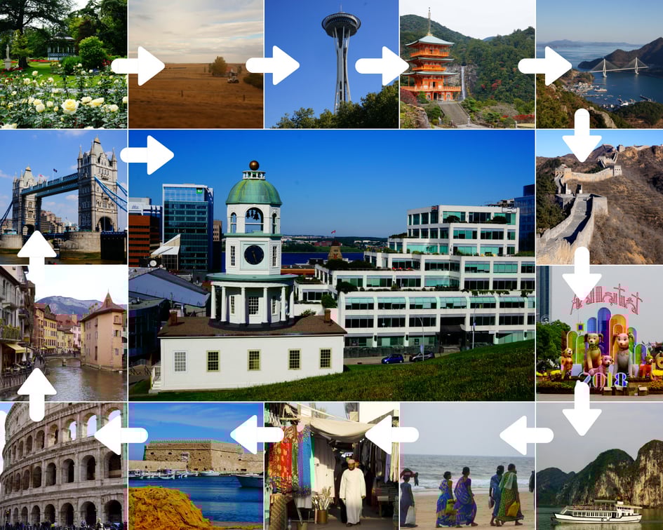 what can travel all around the world without