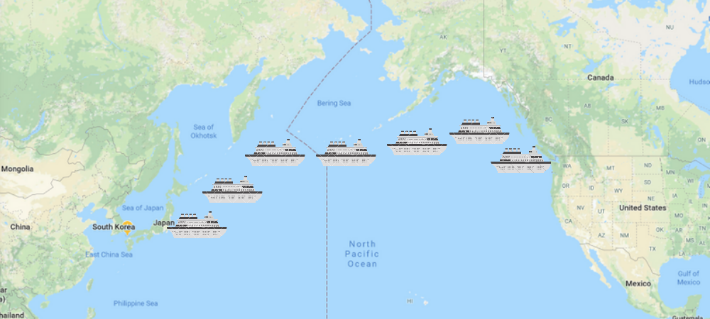 Pacific Repositioning cruise route map