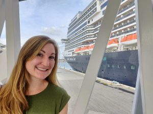 Heather and the Holland America Koningsdam cruise ship