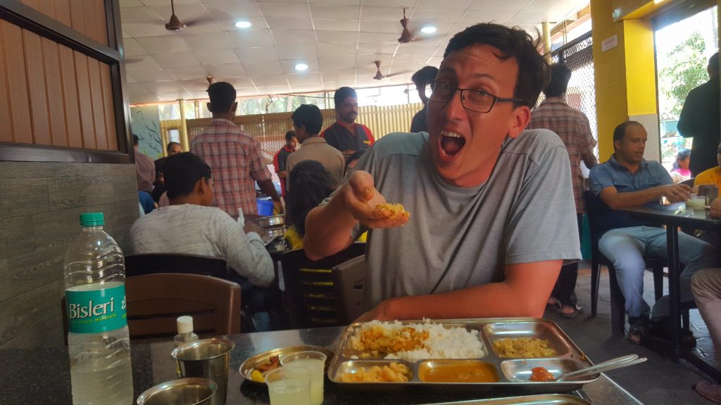 eating with hands in Mangalore India India