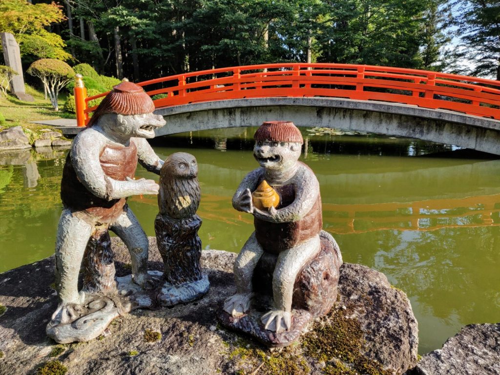 Kappa statue at temple near Tono Japan