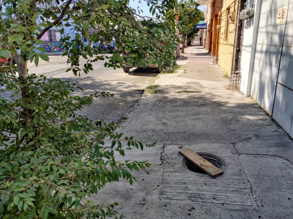 Mexico open hole on sidewalk